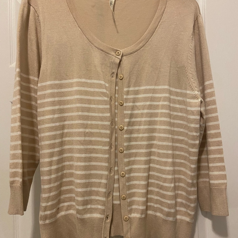 Rina Rossi Beige Striped Cardigan